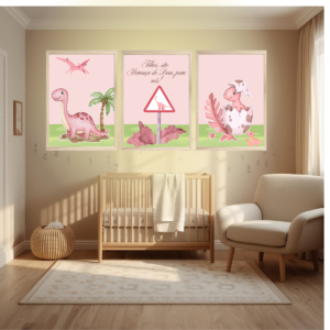 Adesivo de parede Dinossauro menina